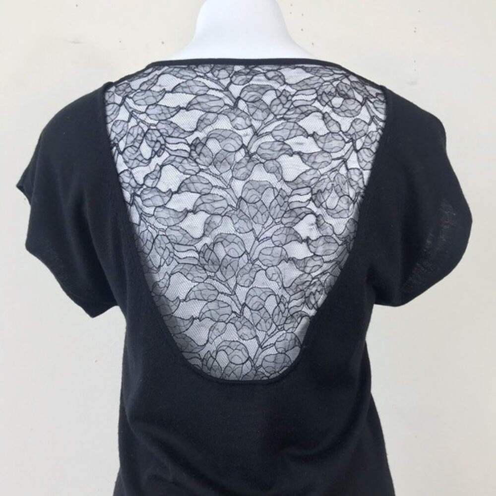 Theory Kobe Nouvella Black Lace Back Knit Wool Sweater Mini Dress Tunic S Goth - Picture 14 of 16